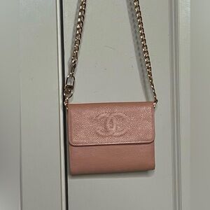 Authentic Chanel CC Logo Shoulder Wallet Chain